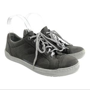 Philip Davidson (37) (6.5) Womens Gray Leather Perforated Sneakers Shoes